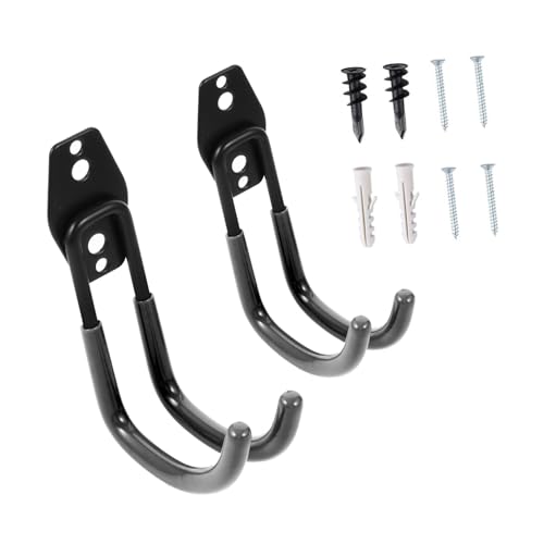 WHAMVOX 2 Stück Robuste Wandhalterung Doppelhaken J Form mit Rutschfestem Schutz für Garage Lager Werkstatt Aufbewahrung und Organisation WHAMVOX 2 Stück Robuste Wandhalterung Doppelhaken J Form mit Rutschfestem Schutz für Garage Lager Werkstatt Aufbewahrung und Organisation von WHAMVOX