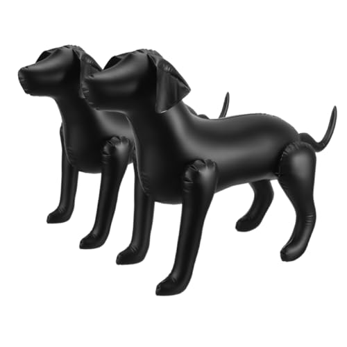 WHAMVOX 2 Stück Teiliges PVC Luftgefülltes Hundespielzeug Flexibel Vielseitig Für Dekoration Fotorequisiten Realistische Haustierfigur Schwarz von WHAMVOX