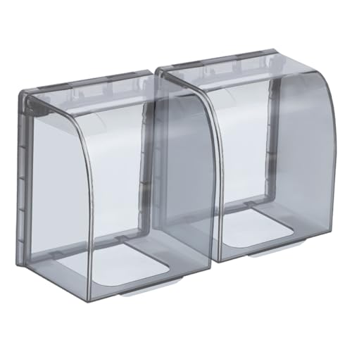 WHAMVOX 2 Stück Wasserdichte Steckdosenabdeckung mit Klebeverschluss Transparenter Schutz für Wandsteckdosen Spritzwassergeschützt Geeignet für Bad Büro Zuhause Einfache Montage ohne von WHAMVOX