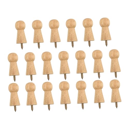 WHAMVOX 20 Sätze Runde Holz wandhaken aus Holzmaterial mit Robustem Legierungsbefestiger Stilvolle Kleiderhaken für Bad und Wohnzimmer Praktische Garderobenhaken zur Platzsparenden von WHAMVOX
