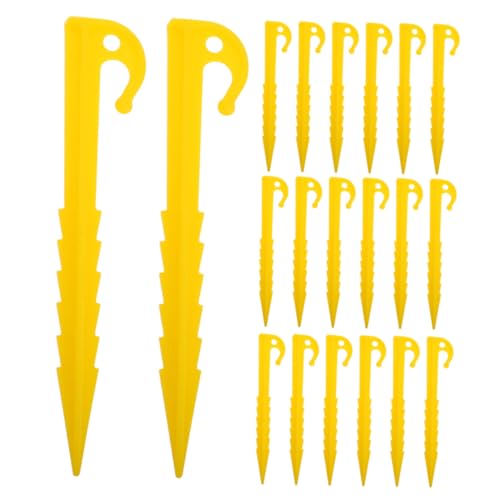 WHAMVOX 20 Stück Leichte Kunststoff Zeltheringe mit Gezackten Kanten für Verbesserten Halt Wetterbeständig und Kompakt für Camping Garten und Strand Lang Gelb WHAMVOX 20 Stück Leichte Kunststoff Zeltheringe mit Gezackten Kanten für Verbesserten Halt Wetterbeständig und Kompakt für Camping Garten und Strand Lang Gelb von WHAMVOX