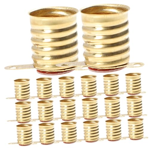 WHAMVOX 20 Stück Teiliges Lampenfassungs aus Kupfer Hitzebeständig für Kleine LED und Glühlampen DIY Lampensockel für Heim und Experimentbeleuchtung Einfache Installation und Stabile von WHAMVOX