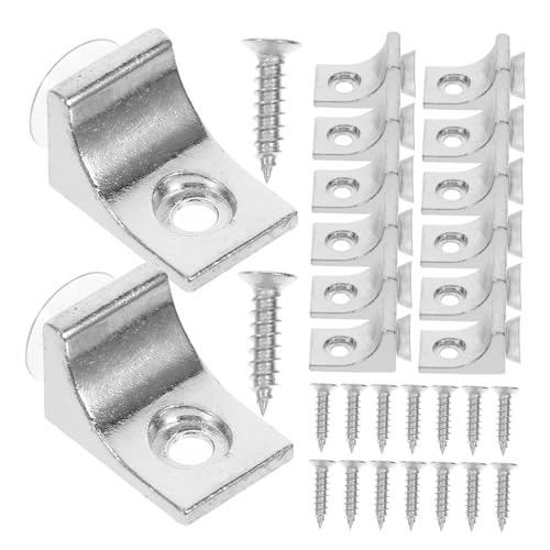 WHAMVOX 20 Stück Teiliges Verstellbares Metall Winkel Regalträger mit Edelstahl Schrauben Dreieckige Halterung für Glas und Holzregale Wandmontage Möbelstütze für Heim und Büroeinrichtung von WHAMVOX