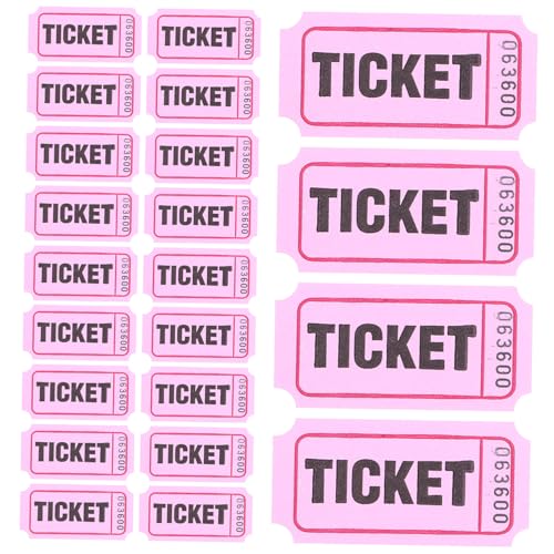 WHAMVOX 200 Stück Raffle Tickets Doppelrolle Rosa Nummerierte Gewinnlose für Veranstaltungen Party Belohnung Jubiläum Feier Veranstaltungsmanagement von WHAMVOX