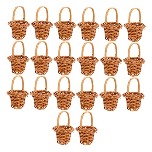WHAMVOX 20stücke Mini Geflochtene Rattan-körbe Für Hochzeits Und Festtagsdekoration Natürliche Farben Vielseitig Einsetzbar Für Blumenarrangements Tischdeko Maße von WHAMVOX