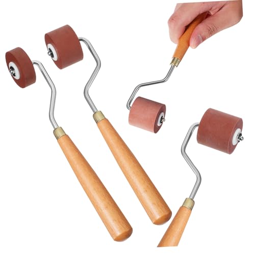 WHAMVOX 3 Stück Breiten Druckrollen für Druckgrafik Basteln Stempeln und Kleberauftragung Ergonomische Griffe Leicht zu Reinigen Vielseitig für Wandmalerei und Handwerk von WHAMVOX