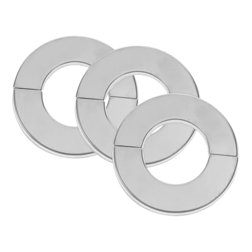 WHAMVOX 3 Stück Teiliges Edelstahl Escutcheon Platte Split Flansch Abdeckung Robuste Wasserhahn Rohr Rosetten für Wandlöcher Langlebige Sanitär Duscharmatur Abdeckungen Einfache von WHAMVOX