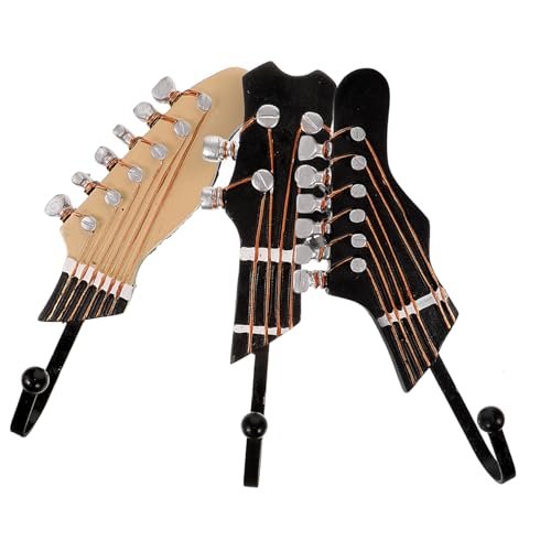 WHAMVOX 3 Stück Teiliges Gitarren-wandhaken Hochwertigem Harz Dekorative Musik-wandhaken für Zuhause Vielseitig als Schlüsselhalter Installieren für Musikliebhaber und Raumorganisation von WHAMVOX