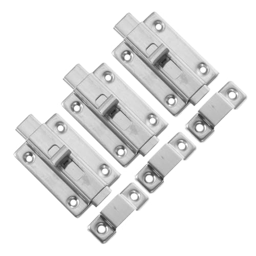 WHAMVOX 3 Stück Teiliges Türbolzen aus Edelstahl Robuster Bolzenriegel mit Hoher Verschleißfestigkeit Vielseitiger Schiebeschloss Türriegel für Fenster Holz und Zimmertüren Einfache von WHAMVOX