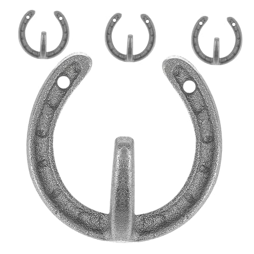 WHAMVOX 4 Sätze Gusseisen Wandhaken Vintage Rustikale Wandkleiderhaken für Mäntel Hüte Schlüssel und Handtücher Langlebige Wandaufhängung für Badezimmer und Flur von WHAMVOX