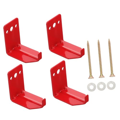 WHAMVOX 4 Stück Feuerlöscherhalterung Teiliges aus Robustem Eisen Förmige Wandhalterung mit Schrauben und Dichtungen Platzsparender Feuerlöscher Wandhaken für Sichere Befestigung und von WHAMVOX