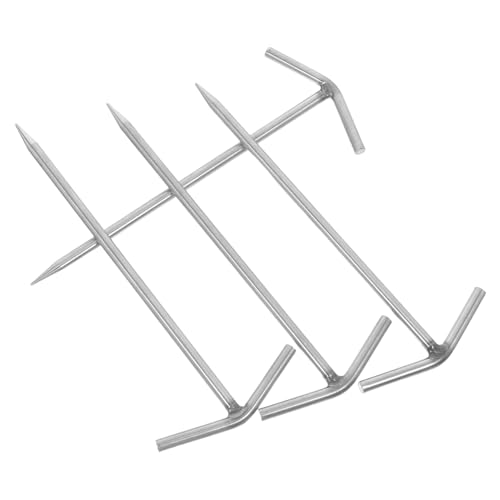 WHAMVOX 4 Stück Förmige Zeltpflöcke aus Edelstahl Extra Lange Robuste für Camping Outdoor Garten Windfeste und Einfache Befestigung von Zelten und Planen von WHAMVOX