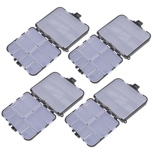 WHAMVOX 4 Stück Große Robuste Köderboxen mit Abnehmbaren Trennern Tragbare Outdoor Angel Aufbewahrungsboxen für Angelköder und Zubehör Praktisches Angelzubehör für Angler von WHAMVOX