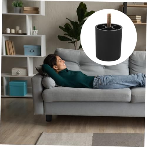 WHAMVOX 4 Stück Kunststoff Möbelfüße Rund Schraubbar Möbelbeine Ersatz für Sofa Stuhl Schrank Robust Kratzfest Geräuschdämpfend Einfache Montage Stabile Unterstützung von WHAMVOX