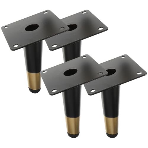 WHAMVOX 4 Stück Metall Möbelbeine Schräge Kegelförmige Sofafüße aus Eisen Robuste Möbelfüße für Sofa Couchtisch und Schrank Stabile Langlebige Ersatzbeine in Schwarz für Modernes von WHAMVOX