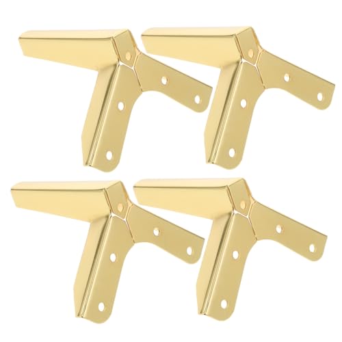 WHAMVOX 4 Stück Teiliges Metallmöbelfüße Dreieck Design Moderne Flugzeugbeine Stabile Sofabeine Nachtisch Beine rutschfest Goldfarben für Sofa Kommode Schrank von WHAMVOX