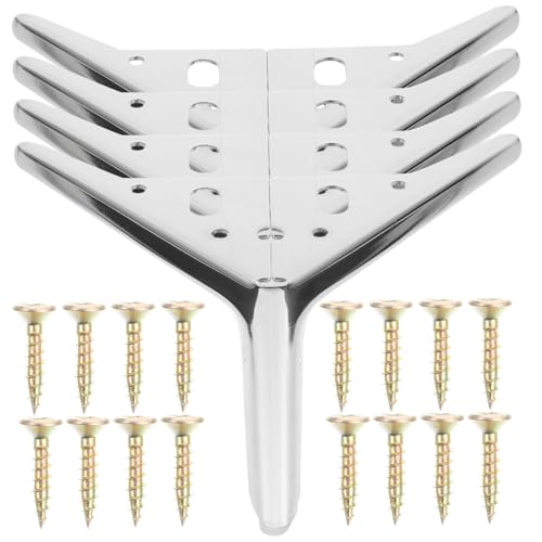 WHAMVOX 4 Stück Teiliges Metallmöbelfüße aus Stahl Stabile Stützbeine für Sofa Couchtisch Badmöbel Vielseitige Ersatzmöbelbeine für Wohnzimmer und Büro von WHAMVOX