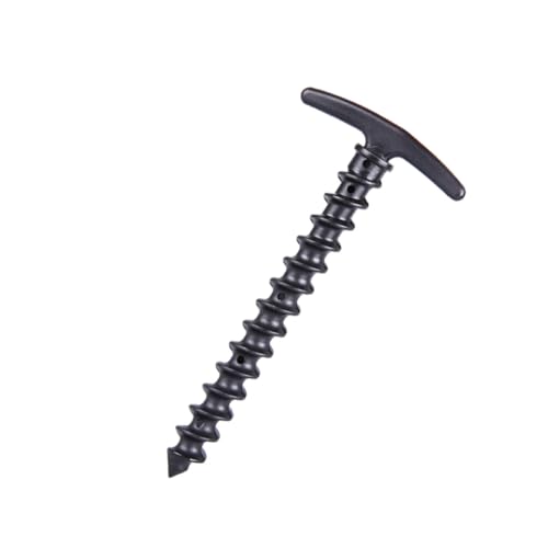 WHAMVOX 4 Stück Teiliges Spiral zeltheringe aus Robustem Nylon Lang Wetterfeste Erdnägel für Camping und Outdoor Schwarz Sturmsicher und Langlebig für Weiche und Harte Böden von WHAMVOX