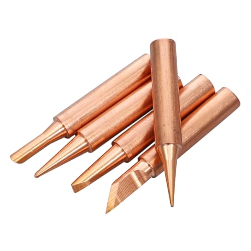 WHAMVOX 5 Stück Teiliges Lötspitzen Reinem Kupfer Langlebige Lötkolbenspitzen für Präzises Löten Vielseitig Einsetzbar für Feine Elektronik Reparaturarbeiten Einfache Handhabung und WHAMVOX 5 Stück Teiliges Lötspitzen Reinem Kupfer Langlebige Lötkolbenspitzen für Präzises Löten Vielseitig Einsetzbar für Feine Elektronik Reparaturarbeiten Einfache Handhabung und von WHAMVOX