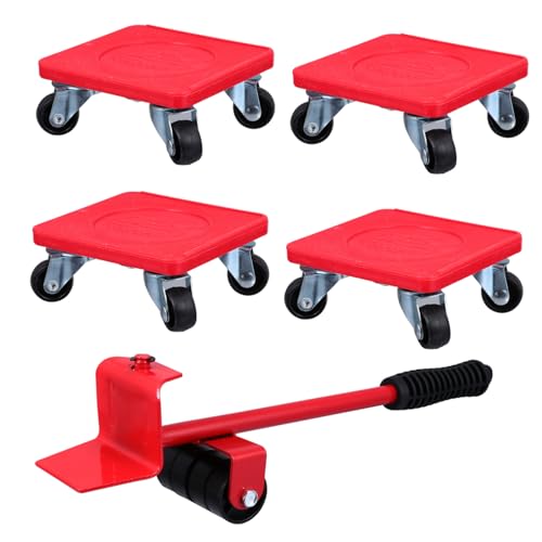 WHAMVOX 5 Stück Teiliges Möbeltransport Set Möbelgleiter Möbelheber für Schwere Möbel rutschfest Möbelroller für Laminat Teppich und Parkett für Umzug Haushalt von WHAMVOX