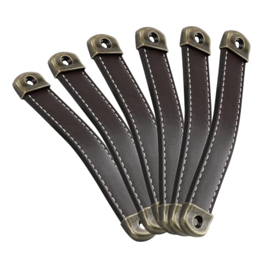 WHAMVOX 6 Stück Griffe für Schrank und Schublade Vintage Metallgriffe mit Lochabstand Robuste Kommoden Küchenschrankgriffe aus Kunstleder Einfach zu Montieren Modernes und Traditionelles WHAMVOX 6 Stück Griffe für Schrank und Schublade Vintage Metallgriffe mit Lochabstand Robuste Kommoden Küchenschrankgriffe aus Kunstleder Einfach zu Montieren Modernes und Traditionelles von WHAMVOX