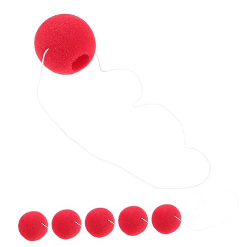 WHAMVOX 6 Stück Rote Clownnasen aus Schwamm Leicht Tragbare Party-deko für Erwachsene Weiche Cosplay Accessoires für Halloween Weihnachten und Rollenspiele von WHAMVOX