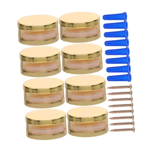 WHAMVOX 8 Stück Teiliges Glasclip Spiegelbefestigung Doppellochige Halterung aus Wandmontage für Badspiegel und Glasregale Stabile Clips in Elegantem Goldton Einsetzbar von WHAMVOX