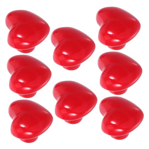 WHAMVOX 8 Stück Teiliges Keramik Schrankknöpfe Herzförmig Rote Möbelgriffe Kinderzimmer Kommode Dekorative Griffe Einfach zu Montieren für Kleiderschrank und Kommode von WHAMVOX