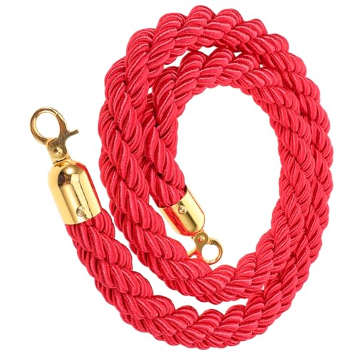 WHAMVOX Absperrseil aus Jute twist mit Metallkarabinern Stabile Warteschlangenabsperrung für Hotels Flughäfen und Banken Einfach zu Montieren Vielseitig für Gästeempfang und von WHAMVOX