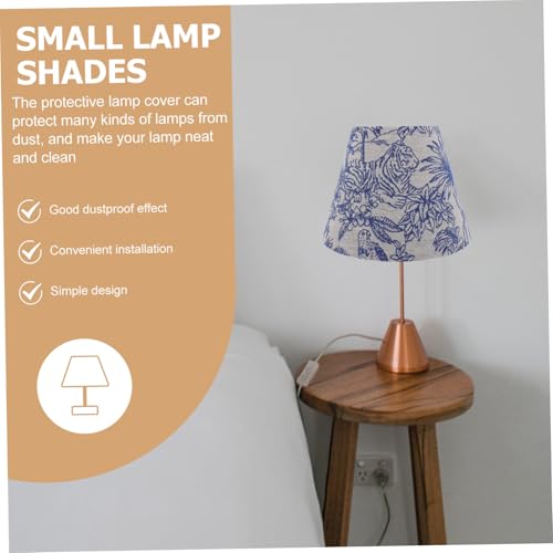 WHAMVOX Barrel Lampenschirm Retro Stoff Lampenschirm mit Tropischem Stickmuster für Tischlampe Fassung Kleine Lampenschirme für Wohn Arbeitszimmer von WHAMVOX
