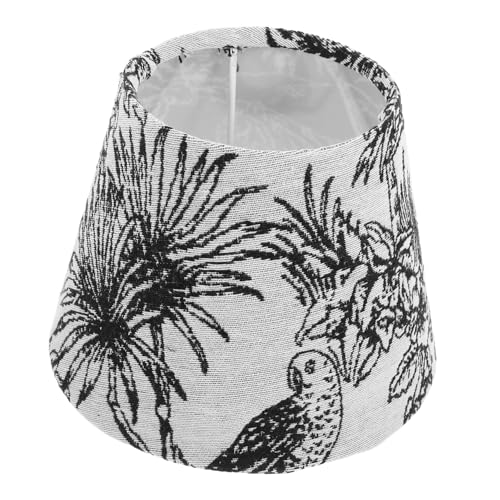 WHAMVOX Bestickter Lampenschirm aus Stoff mit Tropischem Dschungel Motiv Lampenschirm für Fassung Rustikaler Boho Stil Ersatz für Steh Tischlampen von WHAMVOX