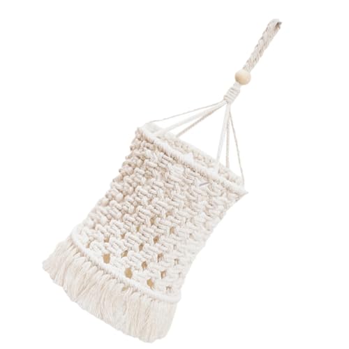 WHAMVOX Boho Makramee Lampenschirm Hängelampe Dekorativer Pendellampenschirm Handgefertigt Baumwollseil Lampenschirm für Wohnzimmer Schlafzimmer Esszimmer Flur von WHAMVOX
