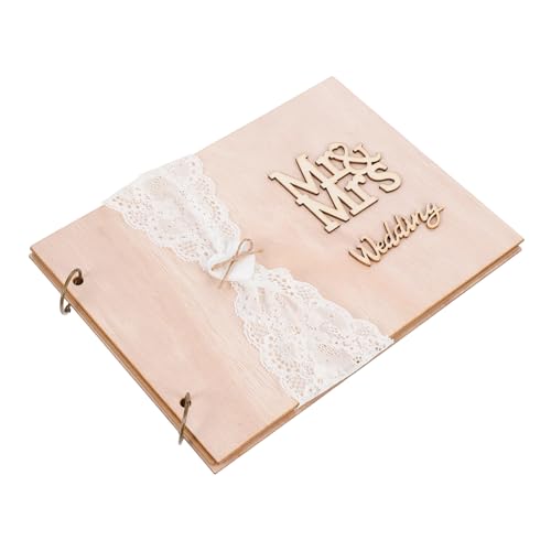 WHAMVOX DIY Holz Hochzeit Seiten mit Vintage-Spitze Handbeschreibbares Signierbuch für Hochzeitsfeier Verlobung Jubiläum Romantisches Erinnerungsgeschenk für Brautpaar WHAMVOX DIY Holz Hochzeit Seiten mit Vintage-Spitze Handbeschreibbares Signierbuch für Hochzeitsfeier Verlobung Jubiläum Romantisches Erinnerungsgeschenk für Brautpaar von WHAMVOX