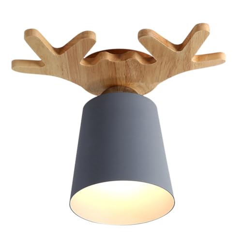 WHAMVOX Dekorative Deckenleuchte Holz Hirschgeweih Design Kreative Indoor Lampe Wohnzimmer Flur Eingangsbereich Warmweiß Licht von WHAMVOX