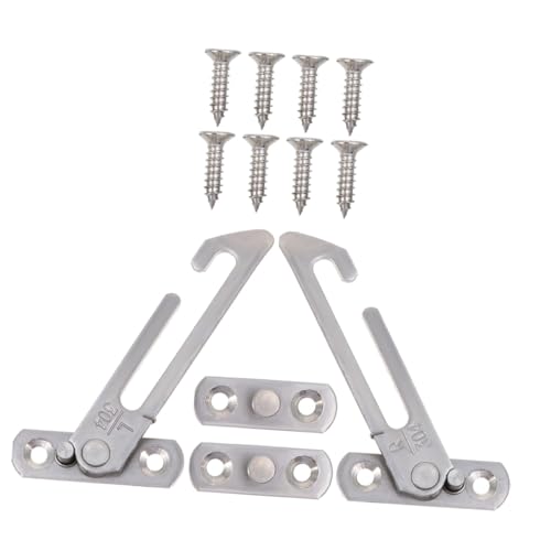 WHAMVOX Edelstahl Fenster sicherheitslock mit Windschutz und Kindersicherung Fenstersperre mit Schiebefensterhaken Fensterbegrenzer für Sichere Lüftung und Einbruchschutz WHAMVOX Edelstahl Fenster sicherheitslock mit Windschutz und Kindersicherung Fenstersperre mit Schiebefensterhaken Fensterbegrenzer für Sichere Lüftung und Einbruchschutz von WHAMVOX