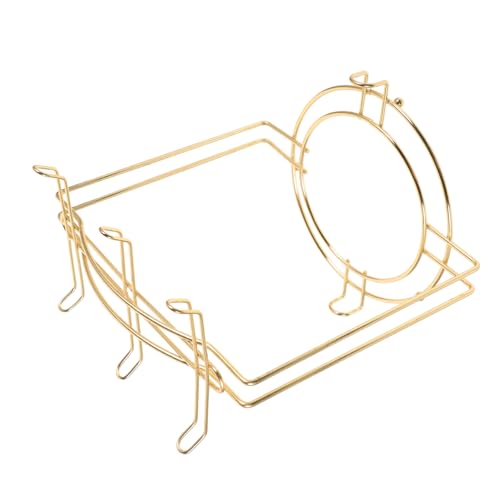 WHAMVOX Edelstahl Kaffee Tassenhalter Organizer mit Raum für Untertassen Platzsparendes Küchenregal in Elegantem Gold Vielseitig für Schrank und Arbeitsplatte Geeignet von WHAMVOX