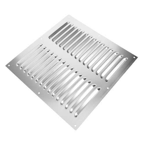 WHAMVOX Edelstahl Lüftungsgitter mit Lamellen Wind Staubschutz für Wand Bodenbelüftung Einfache DIY Montage Wetterbeständig Vielseitig Einsetzbar für Saubere Raumluft von WHAMVOX