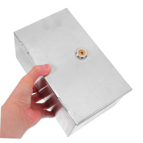 WHAMVOX Edelstahl Steckdosenschutzbox Wetterfeste Abschließbare Schutzabdeckung für Innen und Außen Robuste Steckdosenabdeckung mit Anti diebstahl design Elegante Wandmontage von WHAMVOX