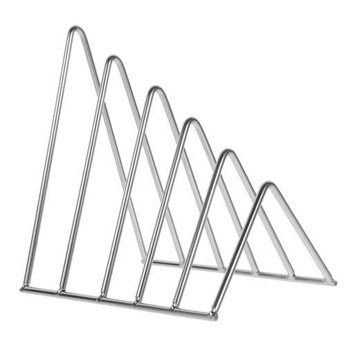 WHAMVOX Eisenkunst Dreieckiger Desktop Bücherregal Stabiler Mehrfach aktenhalter Platzsparend für Büroorganisation und Zeitschriftenhalter in Glänzendem Silber von WHAMVOX