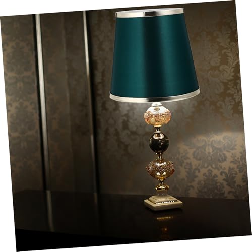 WHAMVOX Europäischer Stoff lampenschirm Ersatz Lampenschirm für Tischlampe Innenbereich Einfach zu Montieren Dekorativ Warmes Licht Schickes Design in Dunkelgrün Geeignet für Wohnzimmer von WHAMVOX