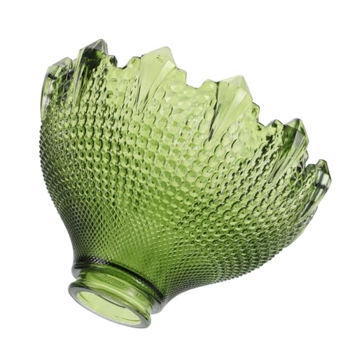 WHAMVOX Grüner Glas Lampenschirm Vintage Stil Einfach Montierbarer Ersatzschirm für Schlafzimmer Hotel Esszimmer Stilvolle Pendelleuchte Abdeckung mit Sicherem Rücköffnungsdesign von WHAMVOX
