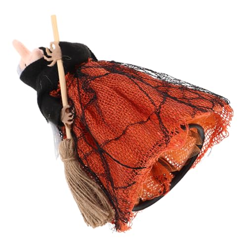 WHAMVOX Halloween Hexen-dekoration mit Besen Langlebige Stoffpuppe Widerstandsfähig und Vielseitig Einsetzbar Halloween-hausdeko für Gruselige Partys und Tischarrangements Orangefarbene WHAMVOX Halloween Hexen-dekoration mit Besen Langlebige Stoffpuppe Widerstandsfähig und Vielseitig Einsetzbar Halloween-hausdeko für Gruselige Partys und Tischarrangements Orangefarbene von WHAMVOX