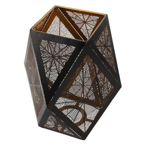 WHAMVOX Halloween Metall Lampenschirm Spinnennetz Design Robuster Stahl Tisch Pendelleuchte Abdeckung Einfach zu Montieren Verbesserte Wärmeableitung Vielseitig für Innen Außenbereiche von WHAMVOX