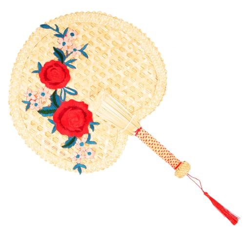 WHAMVOX Handgefertigter Großer Handgehaltener Geflochtener Fächer Leichter Natürlicher Chinesischer Sommerkühlventilator Dekorativ für Zuhause Party Geeignet WHAMVOX Handgefertigter Großer Handgehaltener Geflochtener Fächer Leichter Natürlicher Chinesischer Sommerkühlventilator Dekorativ für Zuhause Party Geeignet von WHAMVOX