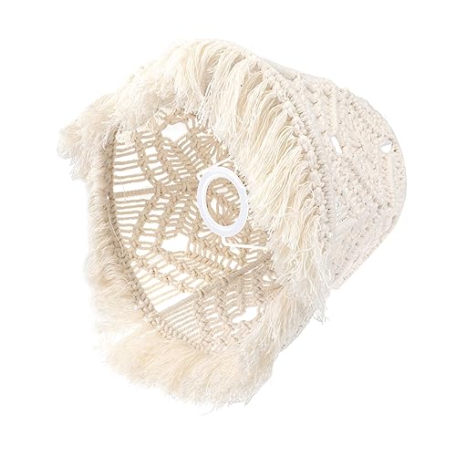 WHAMVOX Handgewebter Makramee Lampenschirm Aus Natürlichem Baumwollseil Boho Hängen Lampe Für Stehlampe Und Tischlampe Passend Für Wohnzimmer Und Schlafzimmer von WHAMVOX
