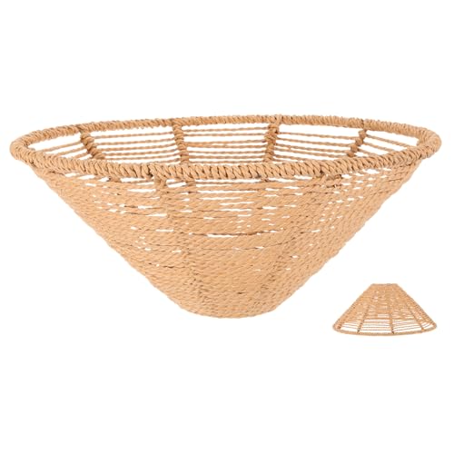 WHAMVOX Handgewebter Pendelleuchten Lampenschirm aus Metall und Baumwollseil Kompakter Ersatzschirm für Deckenleuchten Einfache Montage Warmes Blendfreies Licht für Wohnzimmer und von WHAMVOX