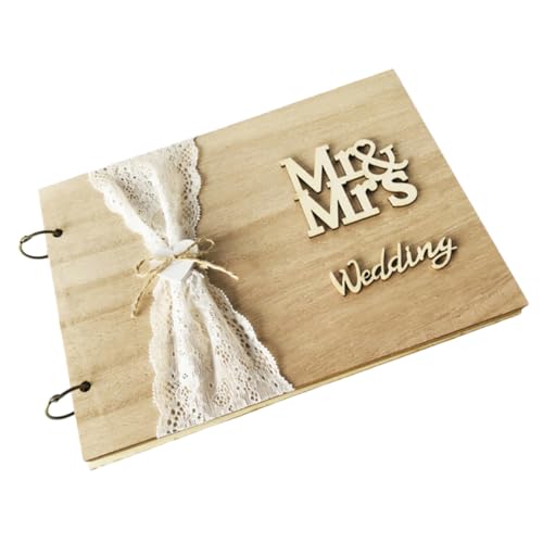 WHAMVOX Holz Erinnerungsbuch Hochzeit Seiten DIY Mrmrs Stil mit Spitze Romantisches Hochzeitsbuch zum Unterschreiben für Hochzeit Verlobung Jubiläum Hochzeitsfeier WHAMVOX Holz Erinnerungsbuch Hochzeit Seiten DIY Mrmrs Stil mit Spitze Romantisches Hochzeitsbuch zum Unterschreiben für Hochzeit Verlobung Jubiläum Hochzeitsfeier von WHAMVOX