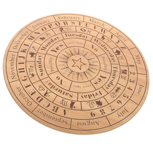 WHAMVOX Holz Pendelbrett Wahrsagetafel aus Massivem Lindenholz Kunstvoll Geschnitzt mit Glatter Oberfläche Dekoratives Divinationsbrett für Zuhause Partys und Spirituelle Zeremonien von WHAMVOX