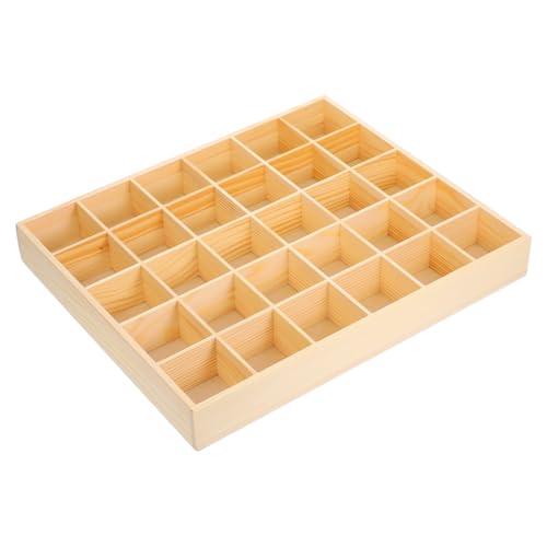 WHAMVOX Holz Schmuck Organizer mit Fächern Schmuckschubladenbox zur Aufbewahrung von Ohrringen und Halsketten Langlebiges Holzmaterial Offenes Design für Einfache Sichtbarkeit für Kommode von WHAMVOX