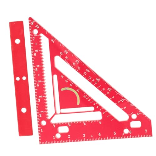 WHAMVOX Holzwerkzeug Maßstab mit Klemme Kunststoff Dreieck Lineal für Präzise Winkelmessung Rechtwinkliger Anschlagwinkel Leichtes Kompaktes Holzarbeitslineal für DIY und Holzbearbeitung von WHAMVOX